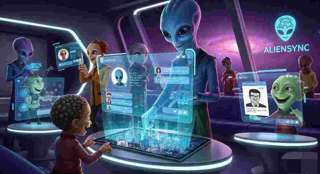 app and socials aliensync